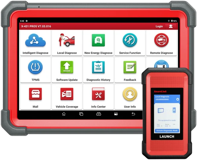 Launch X-431 Pro5 diagnostic tablet with SmartLink connector